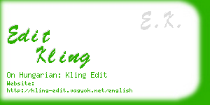 edit kling business card